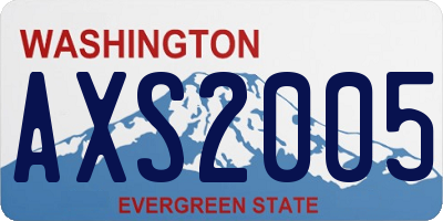 WA license plate AXS2005