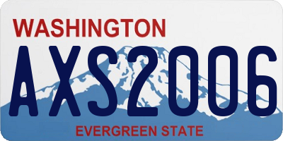 WA license plate AXS2006