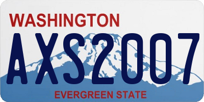 WA license plate AXS2007