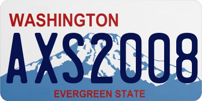 WA license plate AXS2008