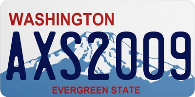 WA license plate AXS2009