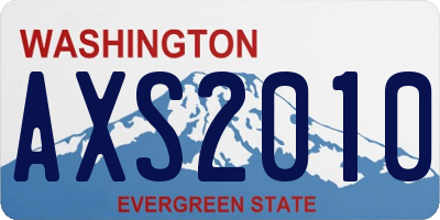 WA license plate AXS2010