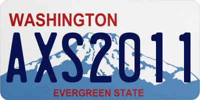 WA license plate AXS2011