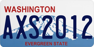 WA license plate AXS2012
