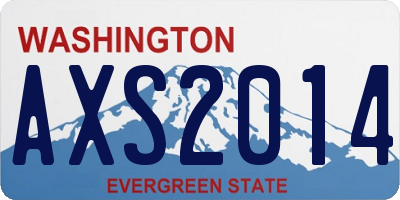 WA license plate AXS2014