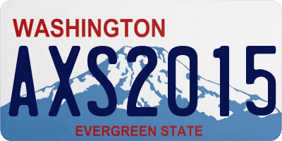 WA license plate AXS2015