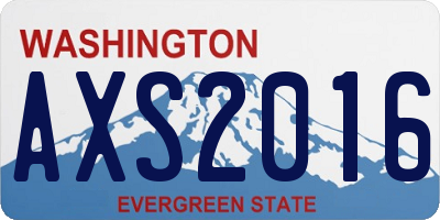 WA license plate AXS2016
