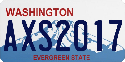 WA license plate AXS2017
