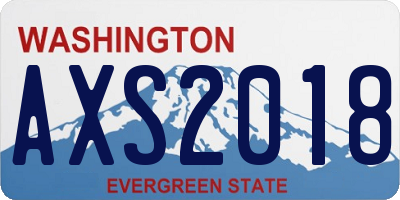 WA license plate AXS2018