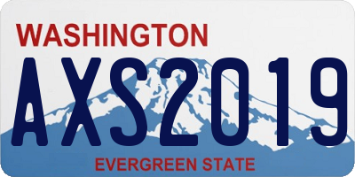 WA license plate AXS2019