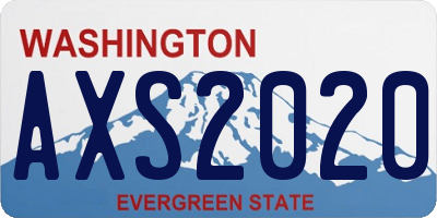 WA license plate AXS2020