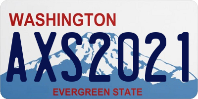 WA license plate AXS2021