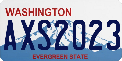 WA license plate AXS2023