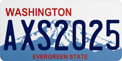 WA license plate AXS2025