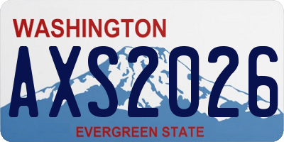 WA license plate AXS2026
