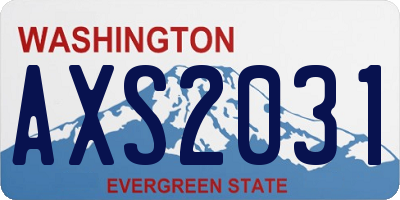 WA license plate AXS2031