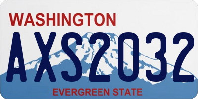 WA license plate AXS2032