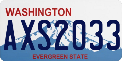 WA license plate AXS2033