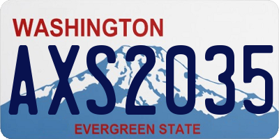 WA license plate AXS2035