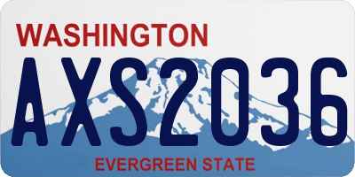 WA license plate AXS2036