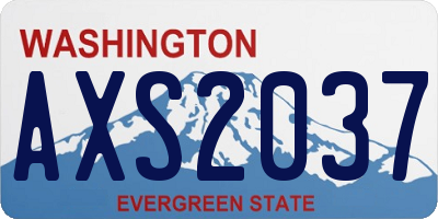 WA license plate AXS2037