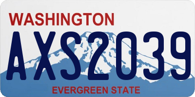 WA license plate AXS2039