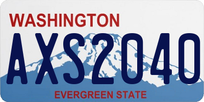 WA license plate AXS2040