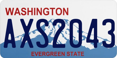 WA license plate AXS2043