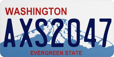 WA license plate AXS2047