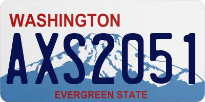 WA license plate AXS2051