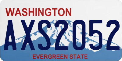 WA license plate AXS2052