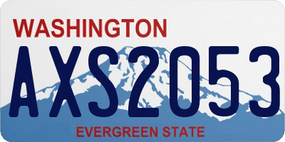 WA license plate AXS2053