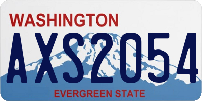WA license plate AXS2054