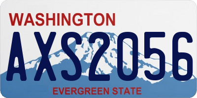 WA license plate AXS2056