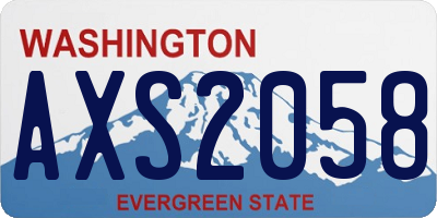 WA license plate AXS2058