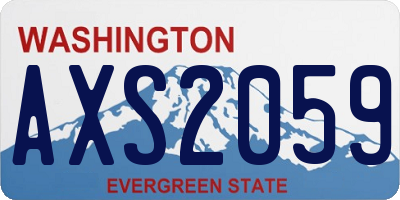WA license plate AXS2059
