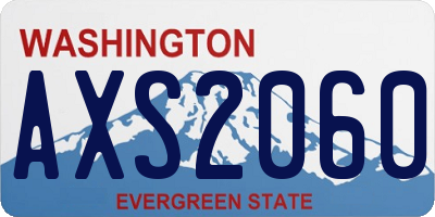 WA license plate AXS2060