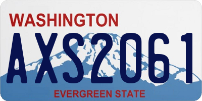 WA license plate AXS2061