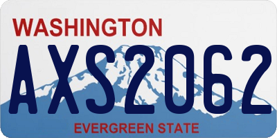 WA license plate AXS2062