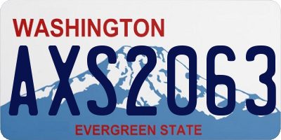 WA license plate AXS2063