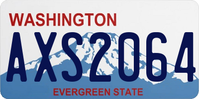 WA license plate AXS2064