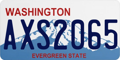WA license plate AXS2065