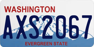 WA license plate AXS2067
