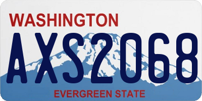 WA license plate AXS2068