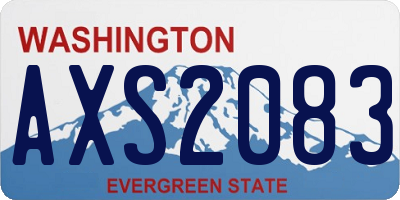 WA license plate AXS2083