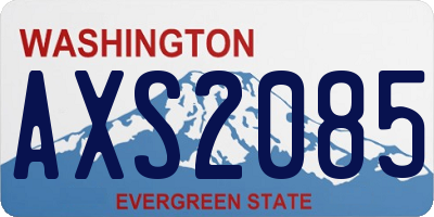 WA license plate AXS2085