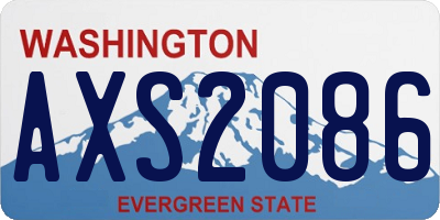 WA license plate AXS2086