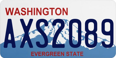 WA license plate AXS2089