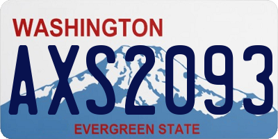 WA license plate AXS2093