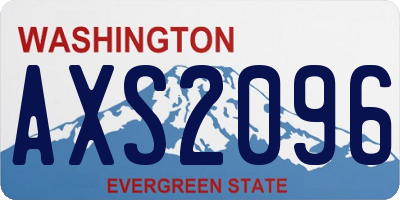 WA license plate AXS2096